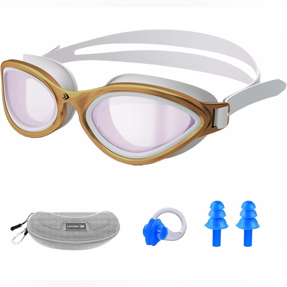 Adult Swim Goggles-Mirrored/Polarized SwimGoggles 10x Anti-fog UV Protection